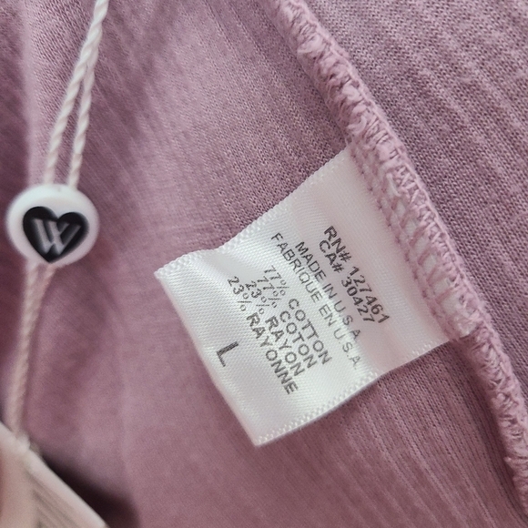 NWT Wildfox Kara Ribbed Kit Lounge‎ Pants Lavander Large - Picture 2 of 5